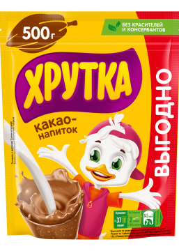 ХРУТКА®. Какао-напиток быстрорастворимый для питания детей дошкольного и школьного возраста, пакет, 500 г