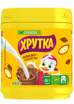 ХРУТКА®. Какао-напиток быстрорастворимый для питания детей дошкольного и школьного возраста, банка, 480 г