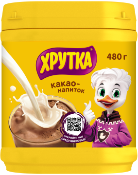 ХРУТКА®. Какао-напиток быстрорастворимый для питания детей дошкольного и школьного возраста, банка, 480 г