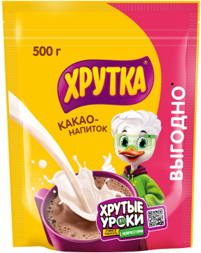 ХРУТКА®. Какао-напиток быстрорастворимый для питания детей дошкольного и школьного возраста, пакет, 500 г