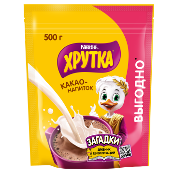 ХРУТКА®. Какао-напиток быстрорастворимый для питания детей дошкольного и школьного возраста, пакет, 500 г