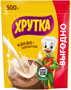 ХРУТКА®. Какао-напиток быстрорастворимый для питания детей дошкольного и школьного возраста, пакет, 500 г