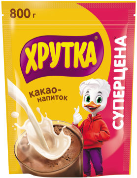 ХРУТКА®. Какао-напиток быстрорастворимый для питания детей дошкольного и школьного возраста, пакет, 800 г