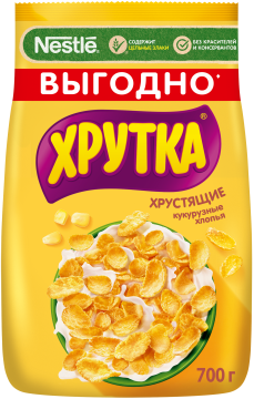 ХРУТКА®. Хлопья кукурузные хрустящие, обогащённые кальцием, пакет, 700 г