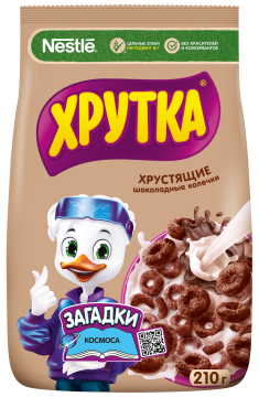 ХРУТКА®. Мультизлаковые шоколадные колечки, обогащённые кальцием, пакет, 210 г