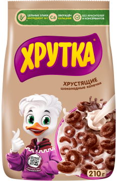 ХРУТКА®. Мультизлаковые шоколадные колечки, обогащённые кальцием, пакет, 210 г