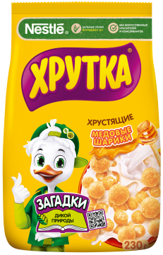 ХРУТКА®. Мультизлаковые медовые шарики, обогащённые кальцием, пакет, 230 г