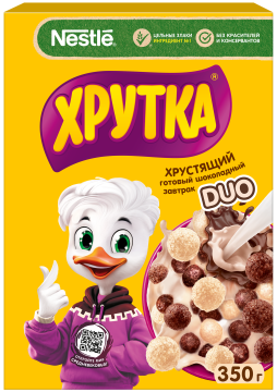 ХРУТКА® DUO. Готовый шоколадный завтрак, обогащённый кальцием, коробка, 350 г