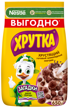ХРУТКА®. Готовый шоколадный завтрак, обогащённый кальцием, пакет, 650 г