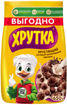 ХРУТКА®. Готовый шоколадный завтрак, обогащённый кальцием, пакет, 650 г