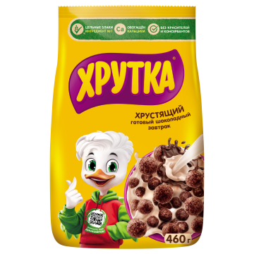 ХРУТКА®. Готовый шоколадный завтрак, обогащённый кальцием, пакет, 460 г