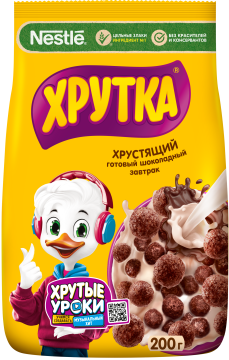 ХРУТКА®. Готовый шоколадный завтрак, обогащённый кальцием, пакет, 200 г