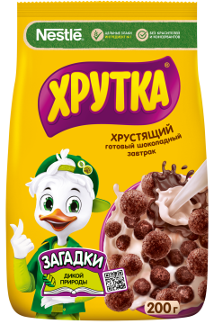 ХРУТКА®. Готовый шоколадный завтрак, обогащённый кальцием, пакет, 200 г