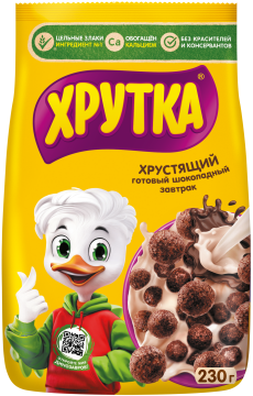 ХРУТКА®. Готовый шоколадный завтрак, обогащённый кальцием, пакет, 230 г