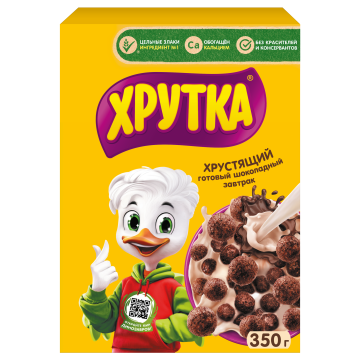 ХРУТКА®. Готовый шоколадный завтрак, обогащённый кальцием, коробка, 350 г