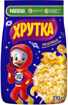 ХРУТКА®. Готовый завтрак медовый, обогащённый кальцием, пакет, 210 г