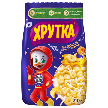 ХРУТКА®. Готовый завтрак медовый, обогащённый кальцием, пакет, 210 г