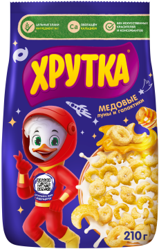 ХРУТКА®. Готовый завтрак медовый, обогащённый кальцием, пакет, 210 г